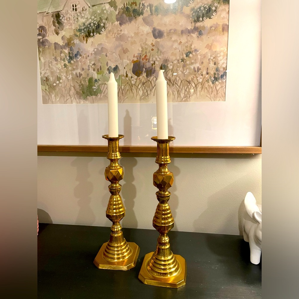 Tall Brass Candle Stick Holders